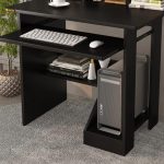 ALISENED Home Office Computer Desk with Monitor Stand Keyboard Tray, 29.5 Inch Study Writing Desk Small PC Laptop Table with Storage Shelves, Modern Workstation for Small Spaces Save Space - Image 4